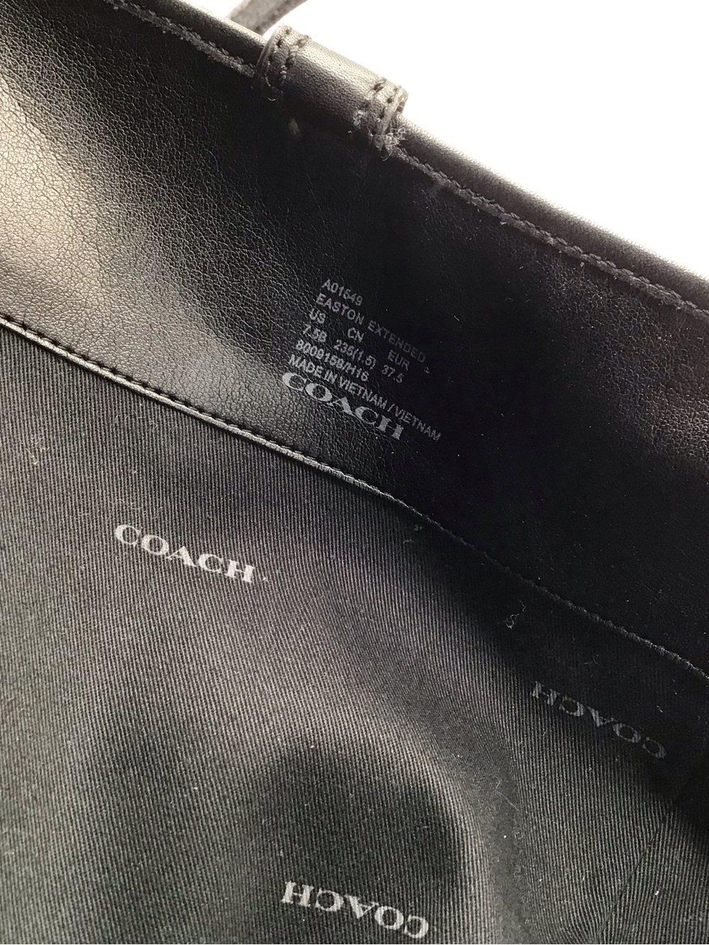Coach Easton Black Leather Knee High Boots Womens Size 7.5 B Buckle Detail - Picture 10 of 10